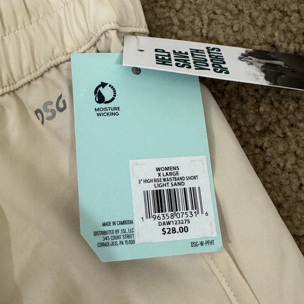 DSG High-Rise Stride Short 3” Inseam Light Sand Women’s Size XL Running Athletic - Picture 5 of 12